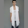 MOCO Eco MicroModal Fine Jersey Short Sleeve Drape Front Cardigan Sweater